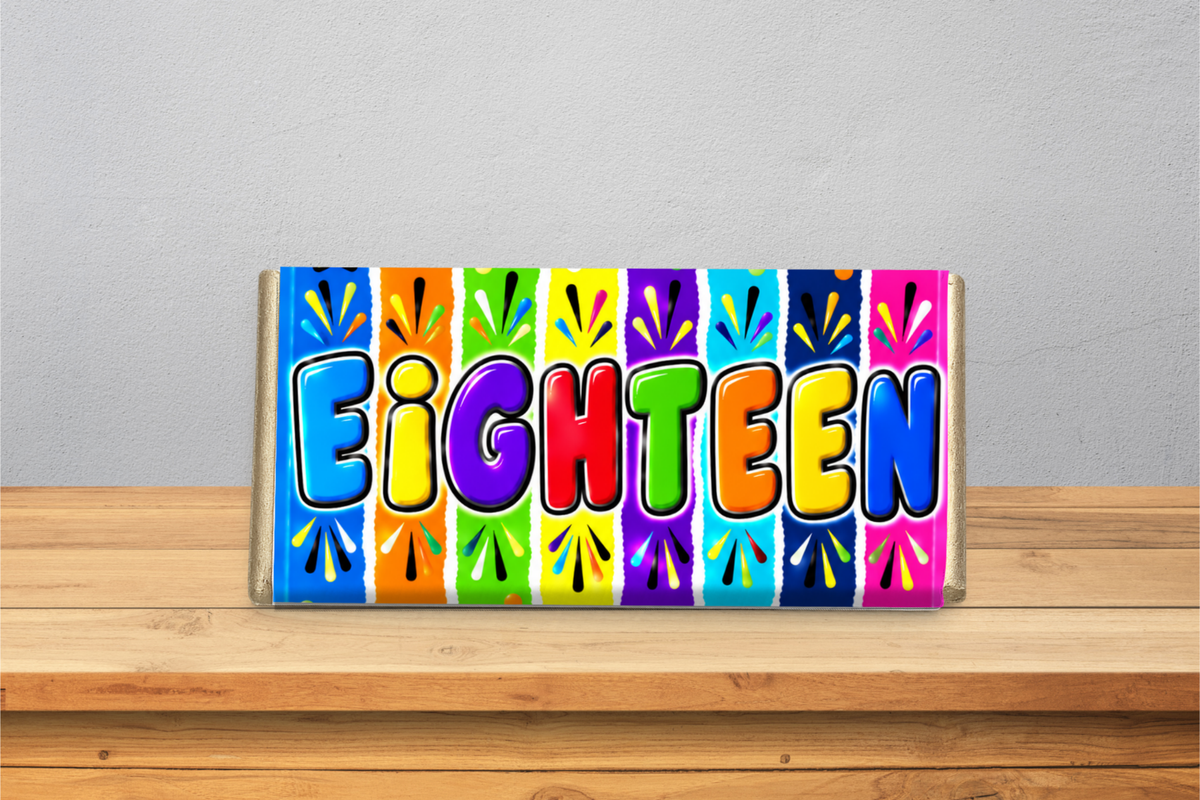 18th Birthday Galaxy Chocolate Bar – EIGHTEEN