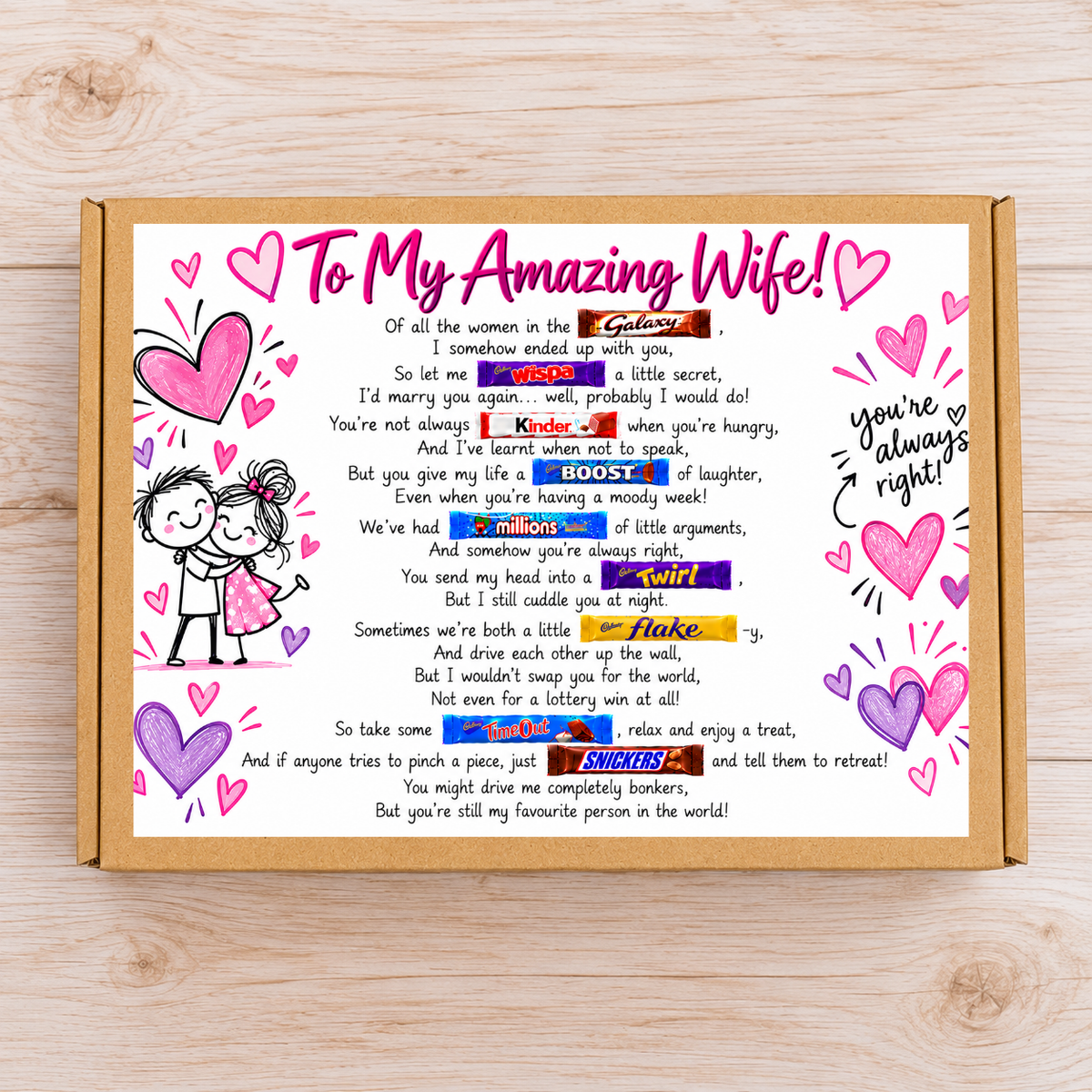 To My Amazing Wife Chocolate Gift Box