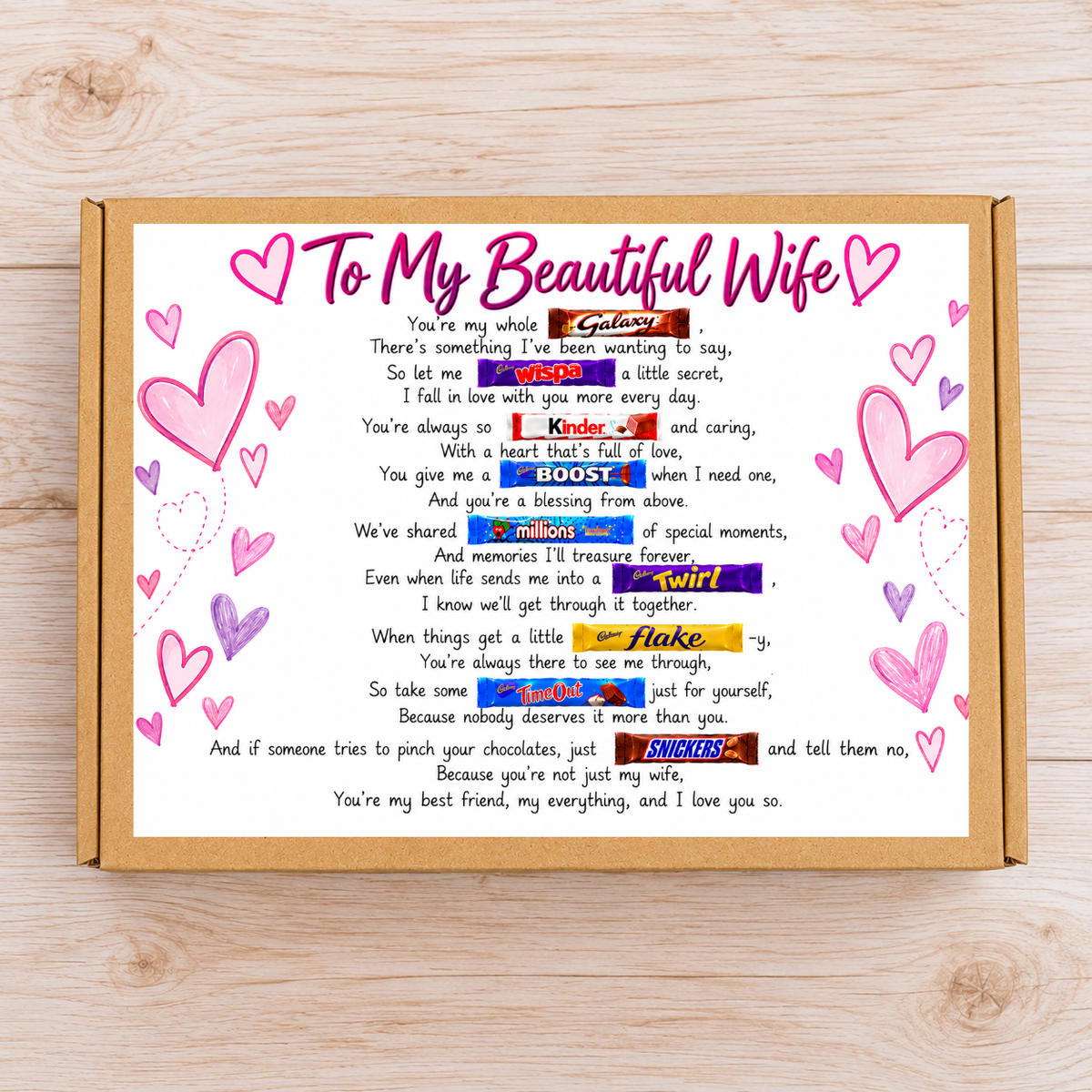 To My Beautiful Wife Chocolate Gift Box