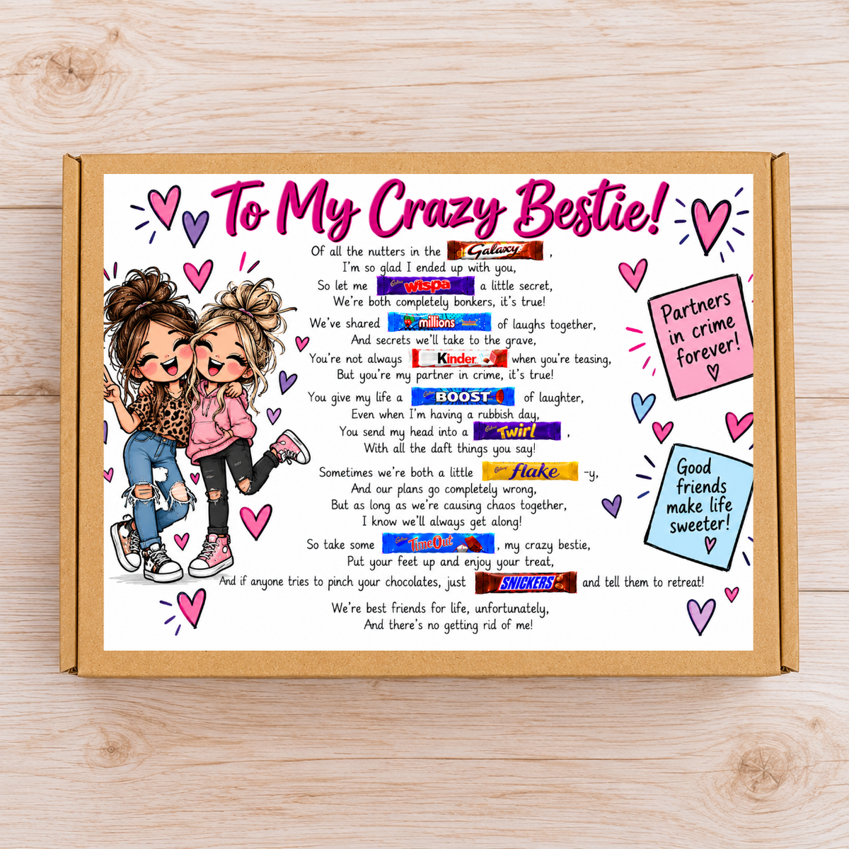 To My Crazy Bestie Chocolate Gift Box