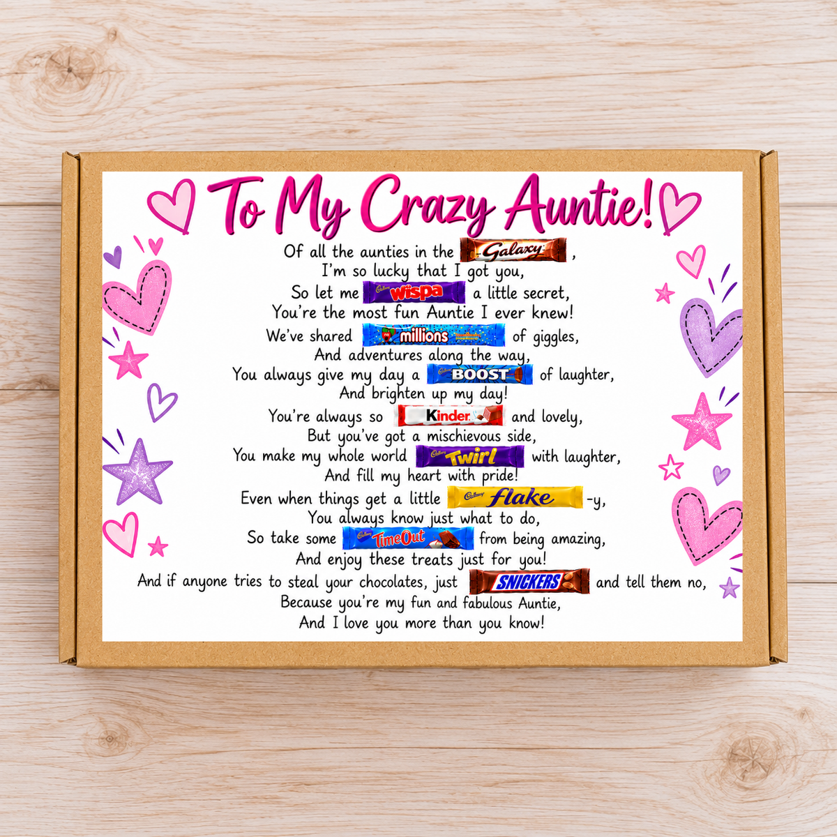 To My Crazy Auntie Chocolate Gift Box