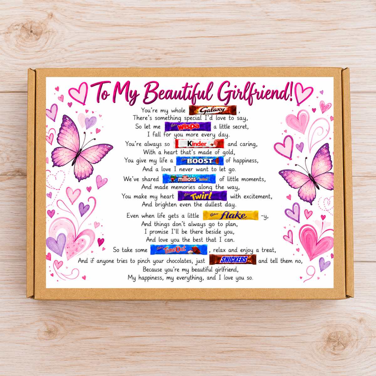 To My Beautiful Girlfriend Chocolate Gift Box