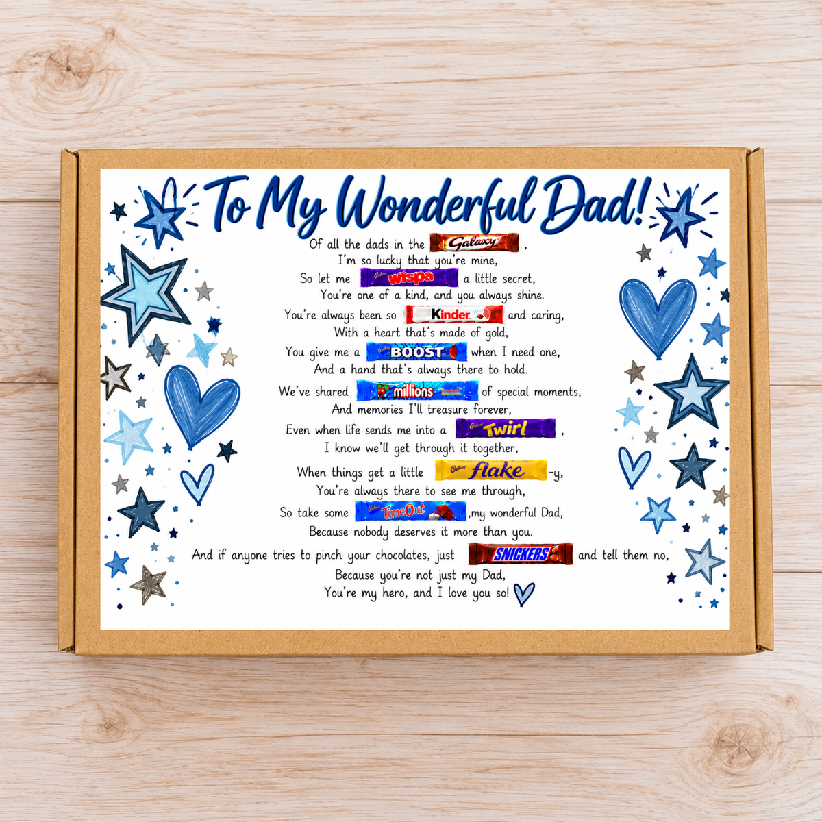 Personalised Dad Chocolate Verse Gift Box