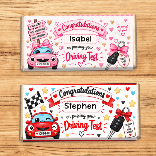 Personalised Congratulations on Passing Your Driving Test Galaxy Chocolate Bar