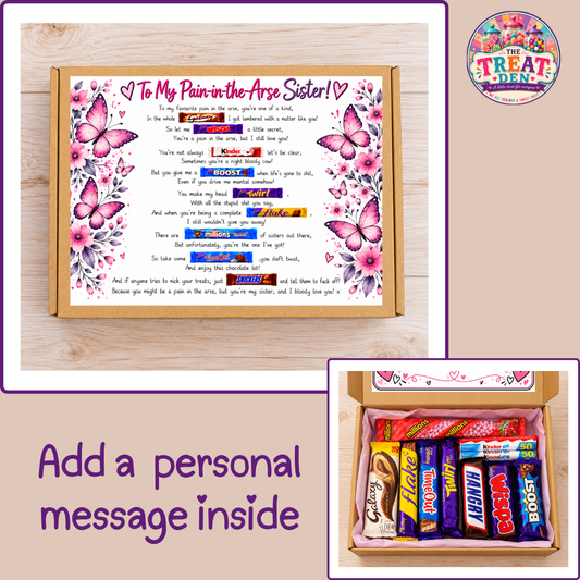 To My Pain-in-the-Arse Sister Chocolate Gift Box