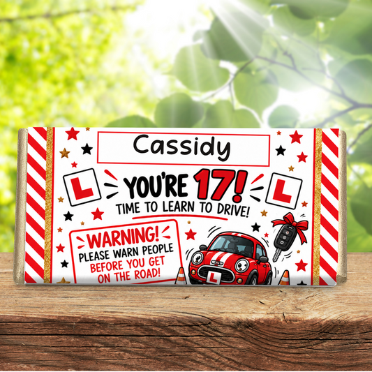 Personalised 17th Birthday Learner Driver Galaxy Chocolate Bar