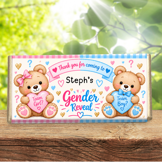 Personalised Gender Reveal Thank You Galaxy Chocolate Bar