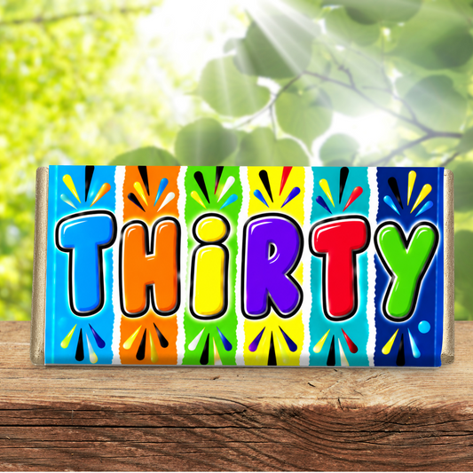 30th Birthday Galaxy Chocolate Bar – THIRTY