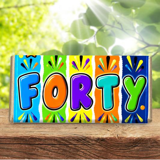 40th Birthday Galaxy Chocolate Bar – FORTY