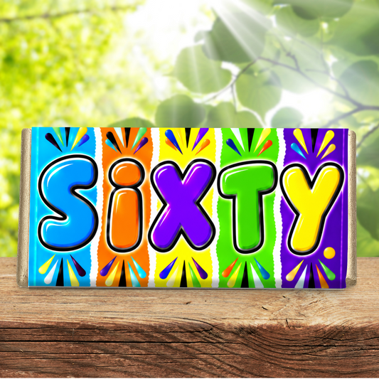 60th Birthday Galaxy Chocolate Bar – SIXTY