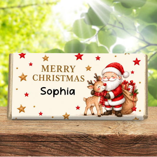 Personalised Merry Christmas Galaxy Chocolate Bar