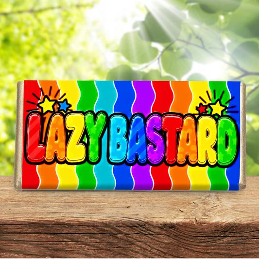 Lazy Bastard – Funny Rude Galaxy Chocolate Bar Gift