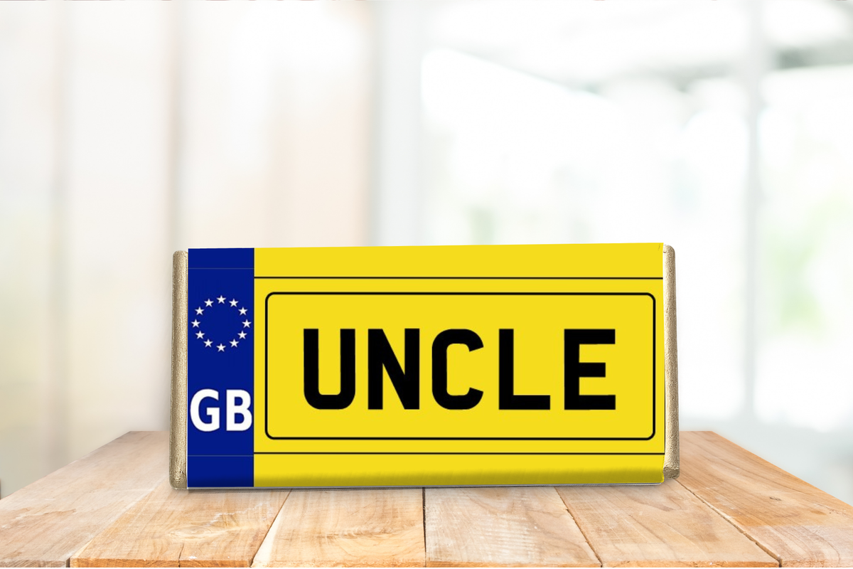 Personalised Number Plate Chocolate Bar – Dad, Daddy, Grandad, Brother & Male Relatives