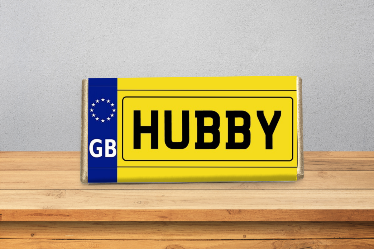 Personalised Number Plate Chocolate Bar – Dad, Daddy, Grandad, Brother & Male Relatives