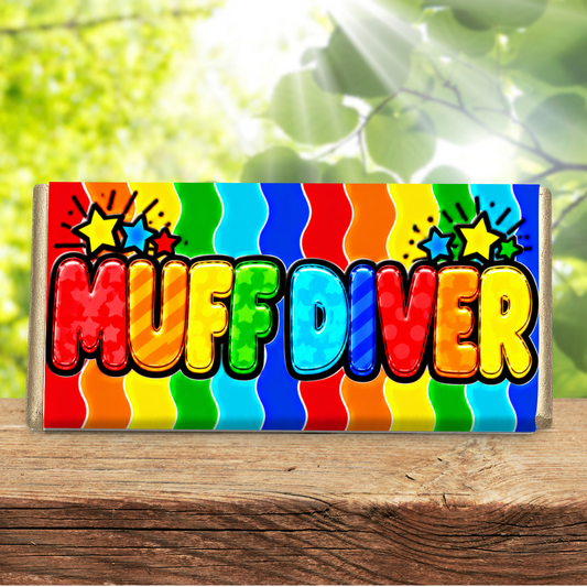 Muff Diver – Funny Rude Galaxy Chocolate Bar Gift