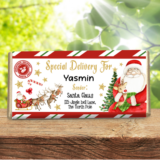 Personalised Santa Special Delivery Galaxy Chocolate Bar